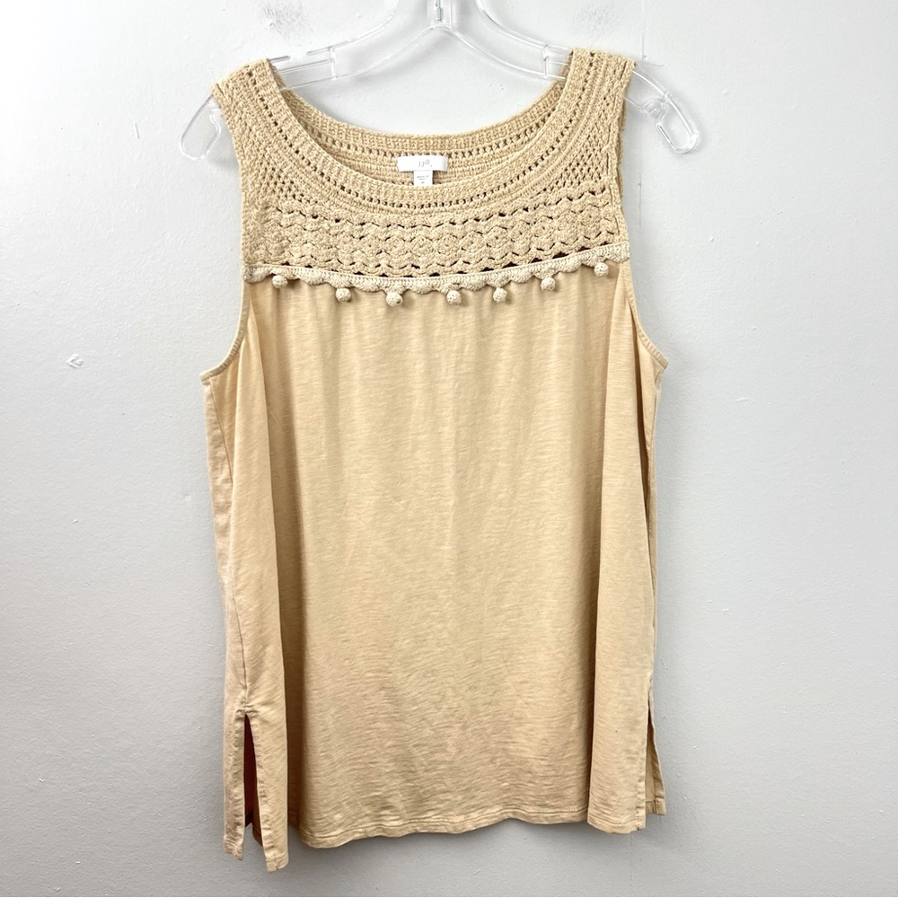J. Jill Crochet Bauble Top Sleeveless